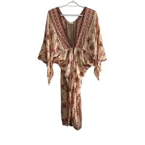 Gilli‎ Tropical Kimono Swim Cover Up Womens S/M Beach Vacation Fairy Coastal